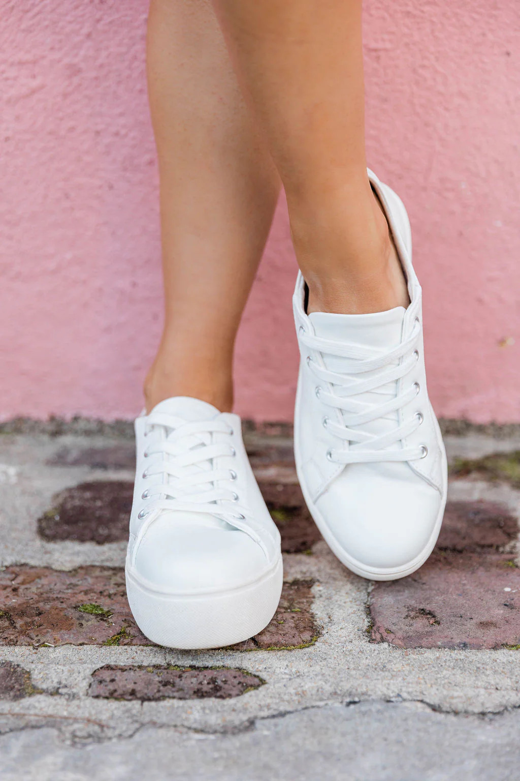 Dahlia White Sneakers, 7 - Pink Lily | Pink Lily