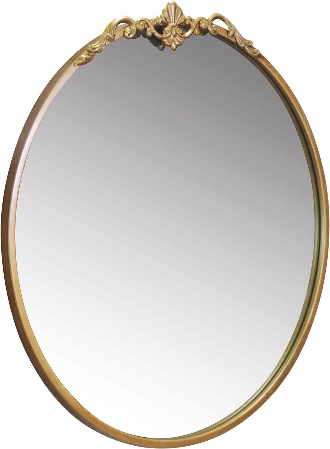 LOVNAHO Round Gold Mirror 24.5" Golden Antique Mirror Large Circle Vintage Mirrors for Wall Decor... | Amazon (US)