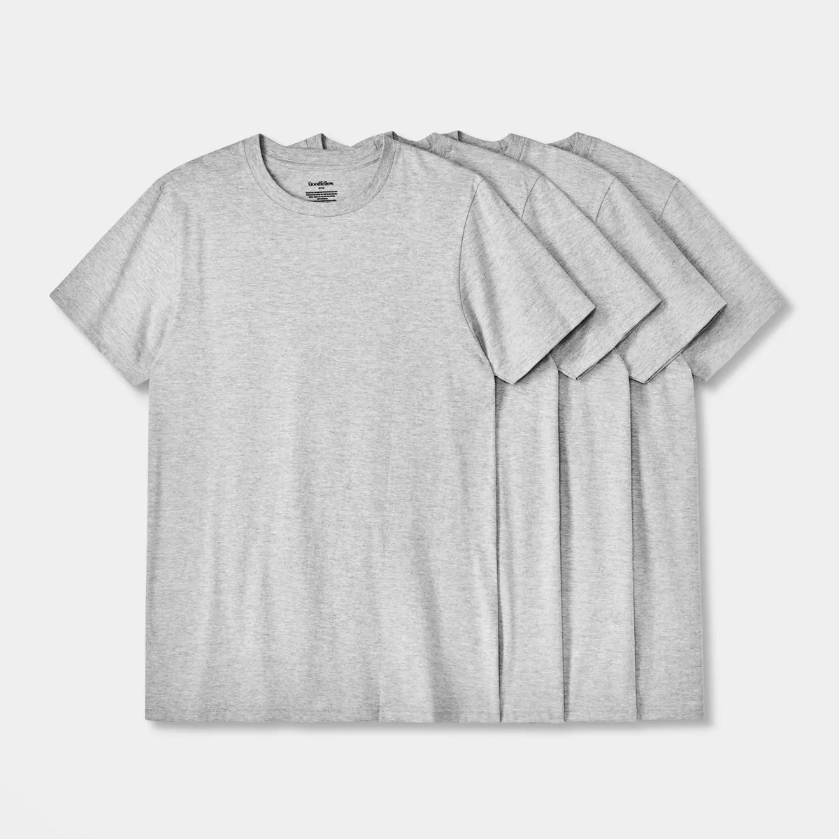 Men's Short Sleeve Crew Neck T-Shirt - Goodfellow & Co\u2122 Heathered Gray L: Cotton Blend, Jers... | Target