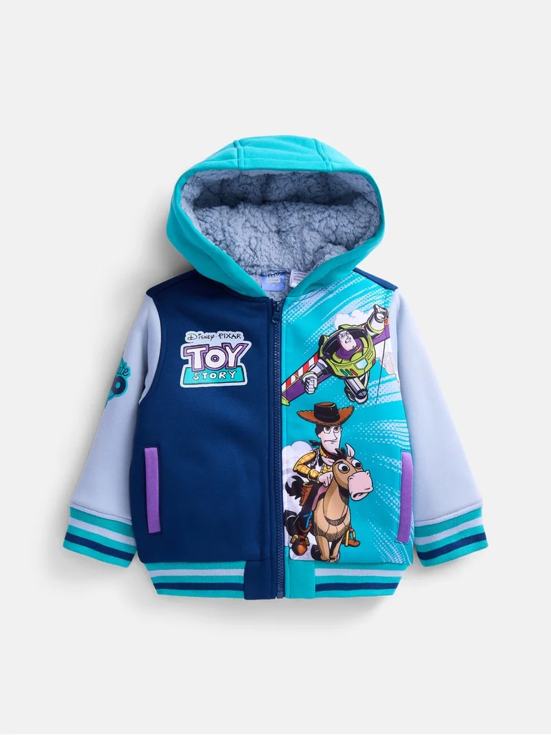 Toy Story Toddler Boys Colorblock Full Zip Hooded Varsity Jacket, Sizes 2T-5T | Walmart (US)