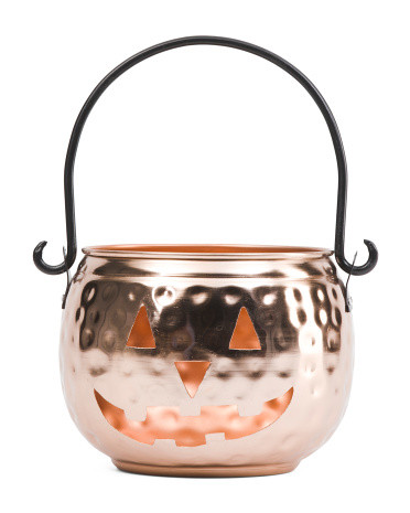 9in Hammered Jack O Lantern Bucket | TJ Maxx