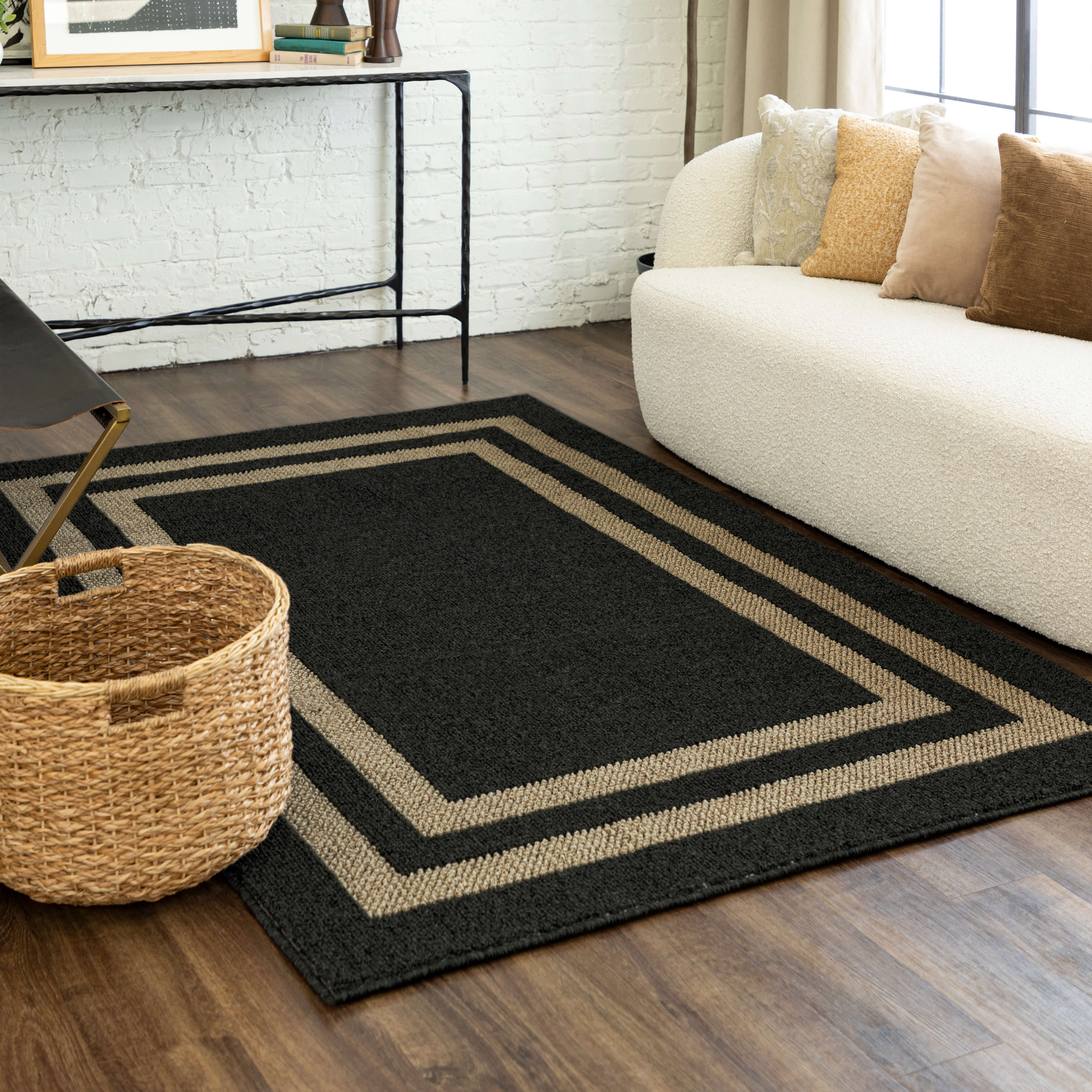 Aiden Sisal Near Black/Tan Area Rug | Covered By Rugs
