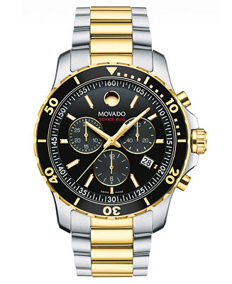 Men's Swiss Chronograph Series 800 Two-Tone PVD Stainless Steel Bracelet Diver Watch 42mm | Macy's