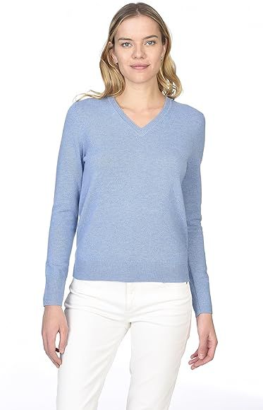 State Cashmere Essential V-Neck Sweater 100% Pure Cashmere Long Sleeve Pullover for Women | Amazon (US)