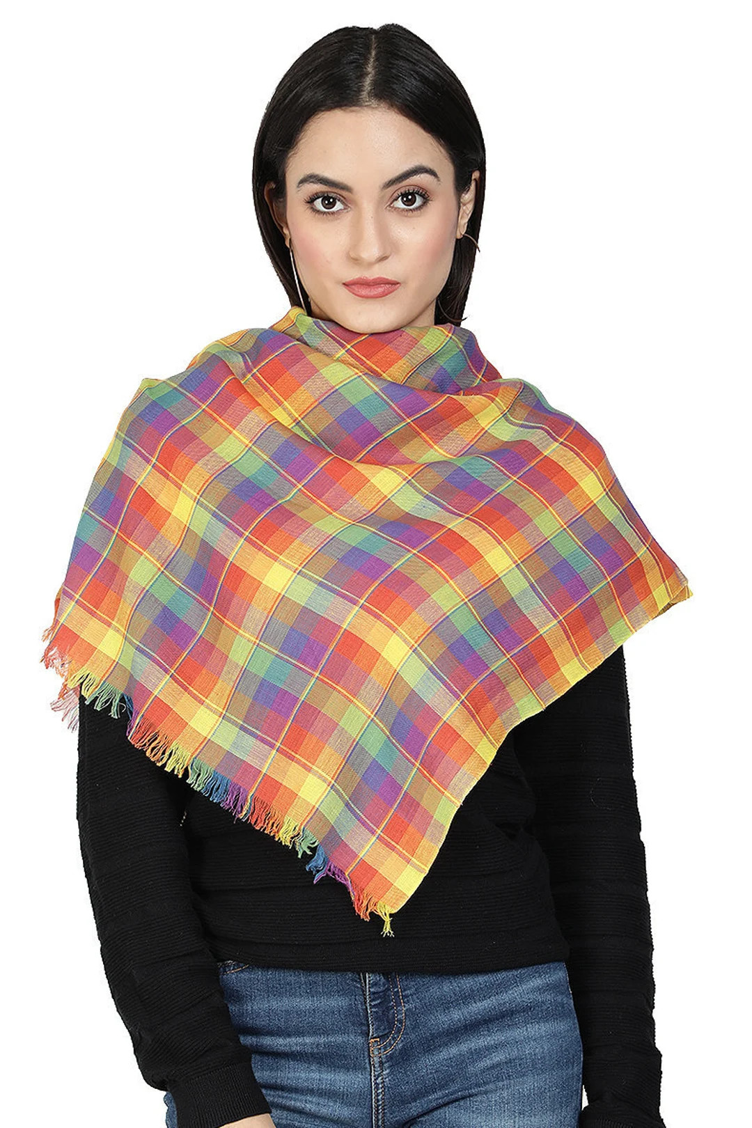 Rainbow Tartan Scarf LGBT Pashmina Shawl Burns Night Shawl Pashmina. Multi Colour Shawl Scottish ... | Etsy (US)