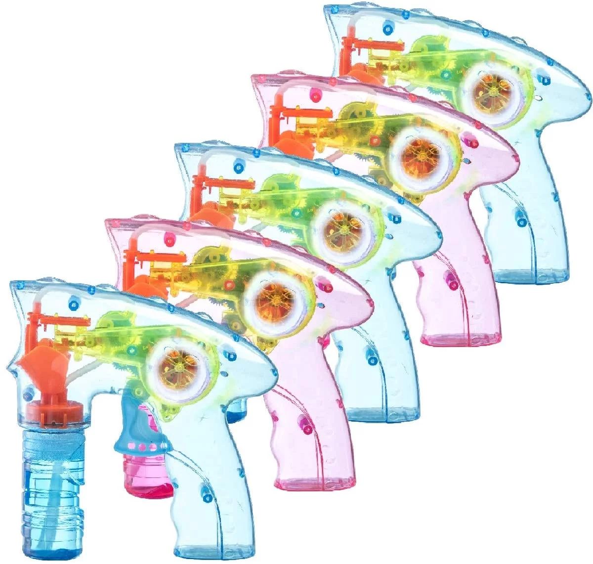 Prextex 5 Pack of Wind Up Bubble Gun Blaster LED Light Up Bubble Blower Indoor and Outdoor Toys f... | Walmart (US)