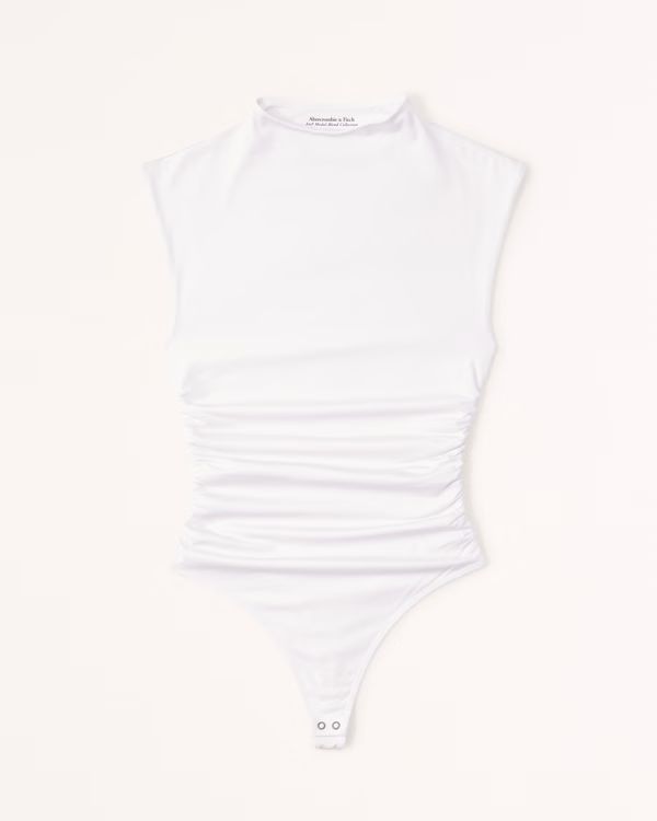 Cotton-Modal Ruched Shell Bodysuit | Abercrombie & Fitch (US)