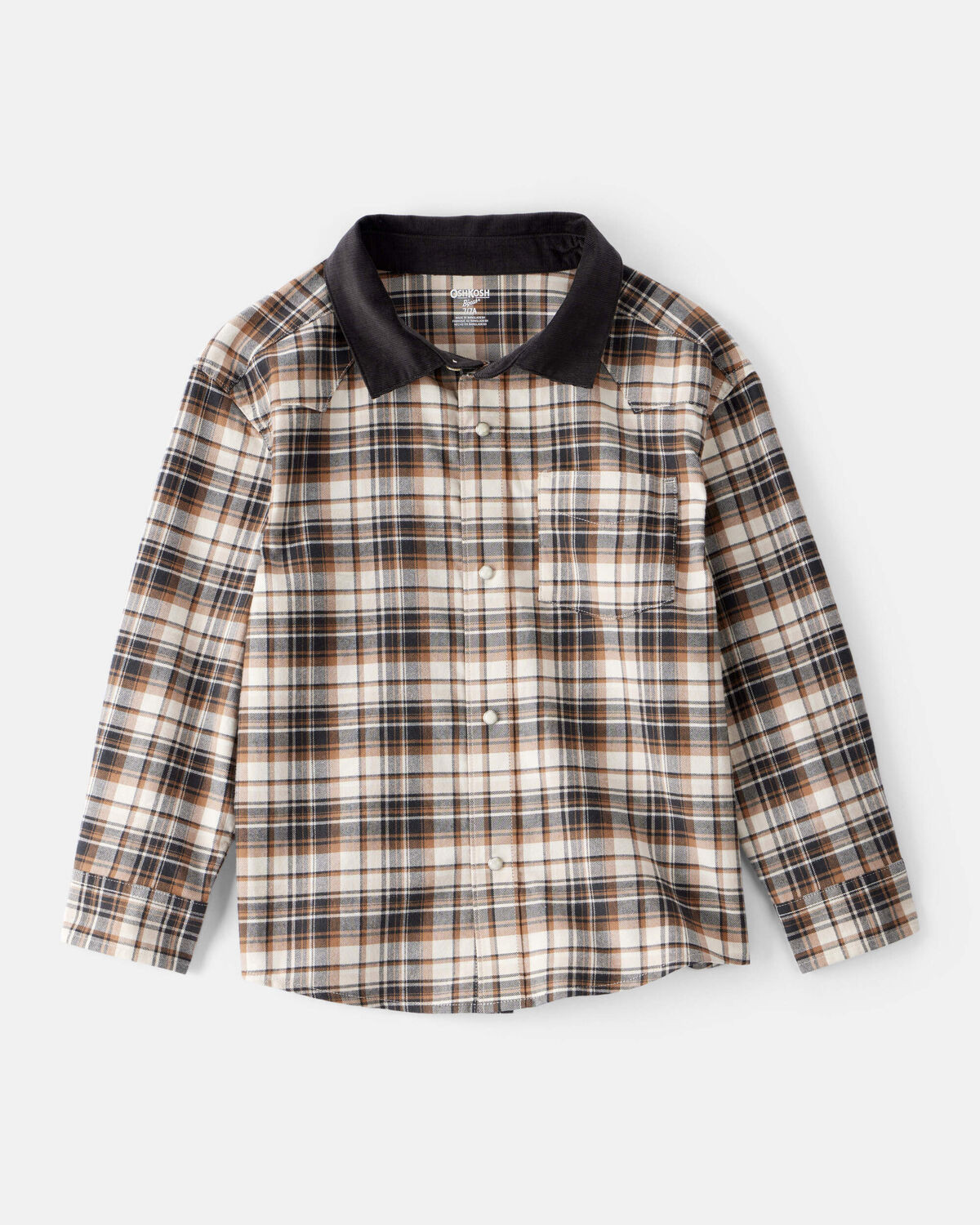 Boys Western Plaid Cotton Long-Sleeve Button-Down Shirt - Plaid - OshKosh B'gosh | Carter's | Carter's Inc
