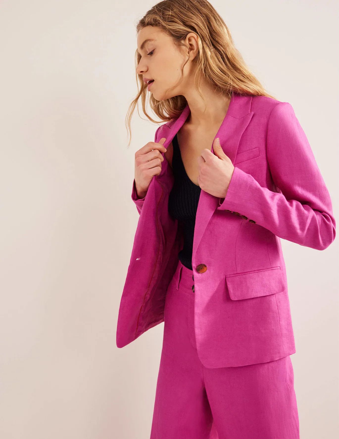 Linen Longline Blazer | Boden (US)