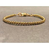 Gold Bead Bracelet, Hematite Ball Bracelet For Women Or Men, Minimalist Stacking Beaded | Etsy (US)