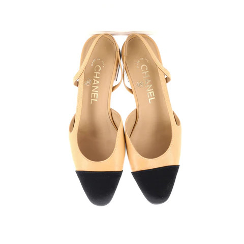 Women's Cap Toe CC Slingback Flats Leather | Rebag