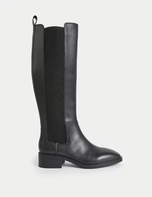 Leather Chelsea Flat Knee High Boots | Marks & Spencer (UK)
