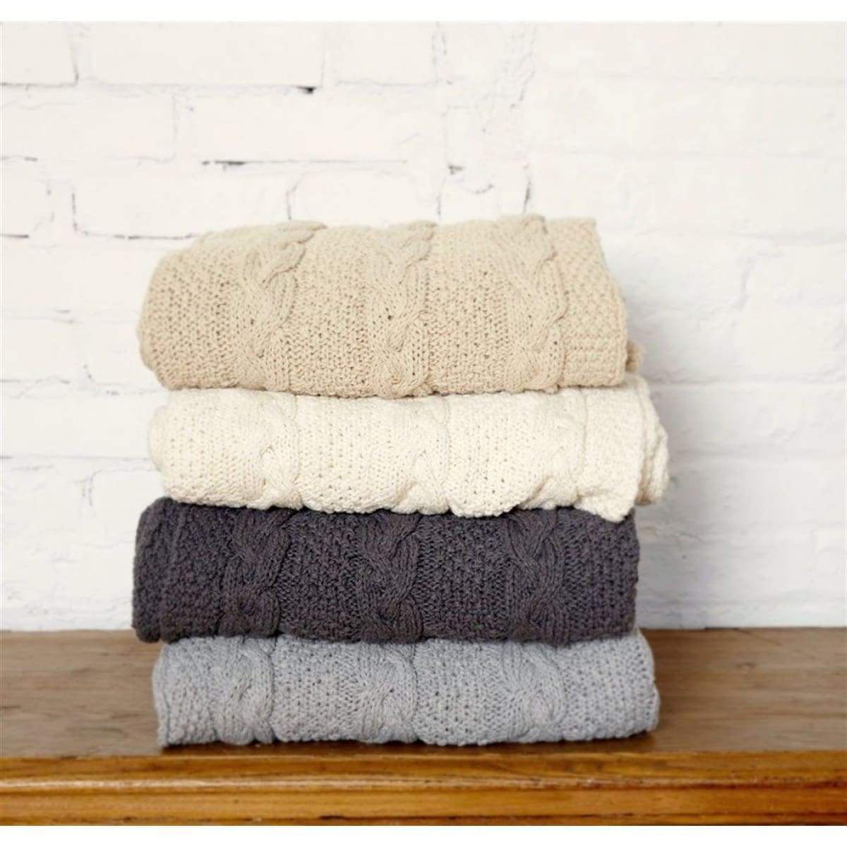 Chunky Cable Throw | elsie green | textiles | Elsie Green US