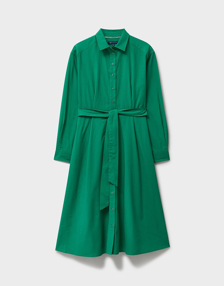 Women's Ellie Linen Blend Shirt Dress in Green from Crew Clothing Company | Crew Clothing (UK)