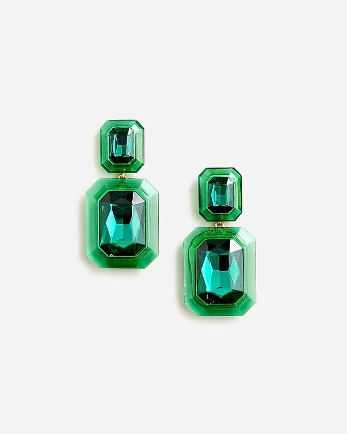 Oversized faceted-crystal drop earrings | J. Crew US