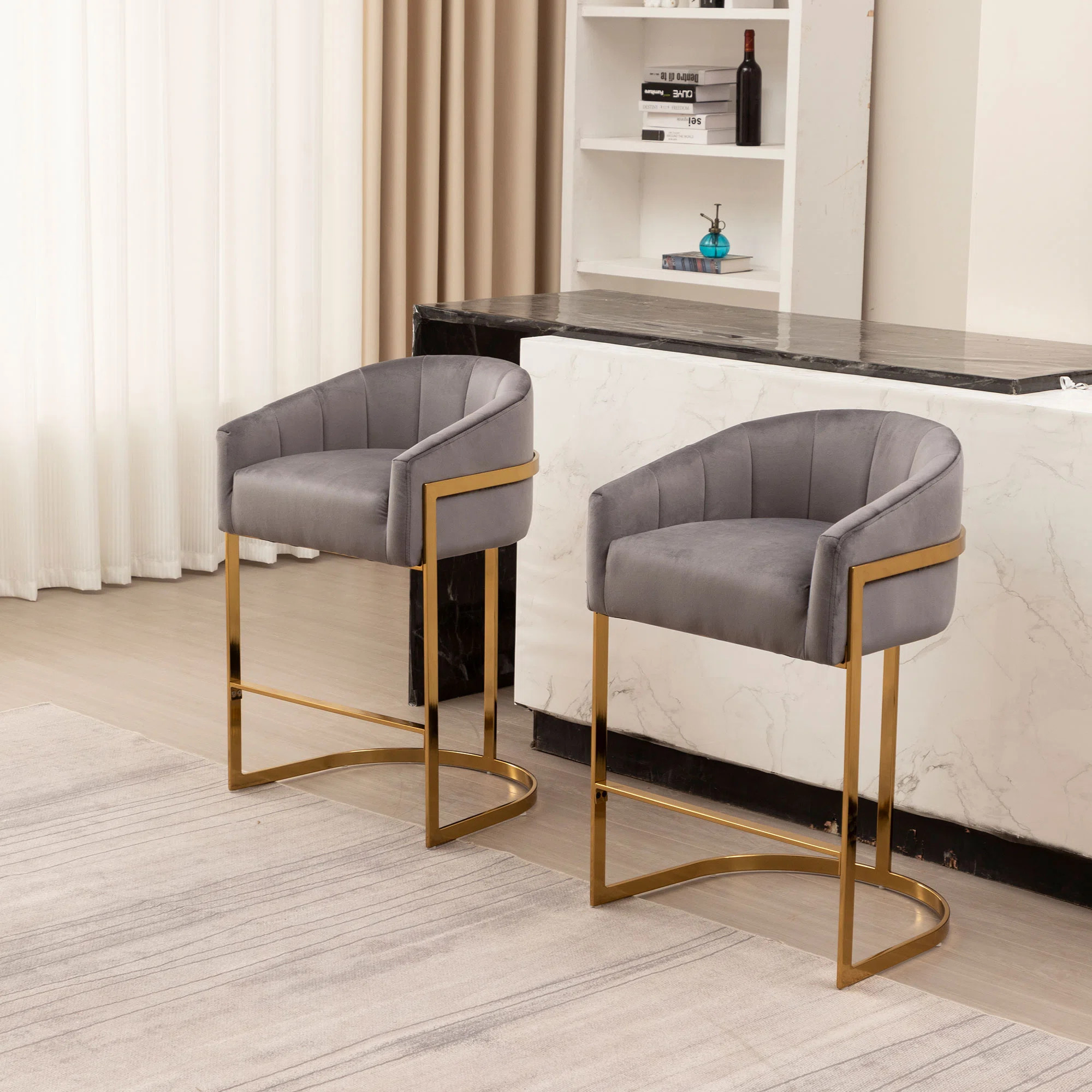 Mercer41 Johnnice 27" Metal Tufted Bar Stools & Reviews - Wayfair Canada | Wayfair North America