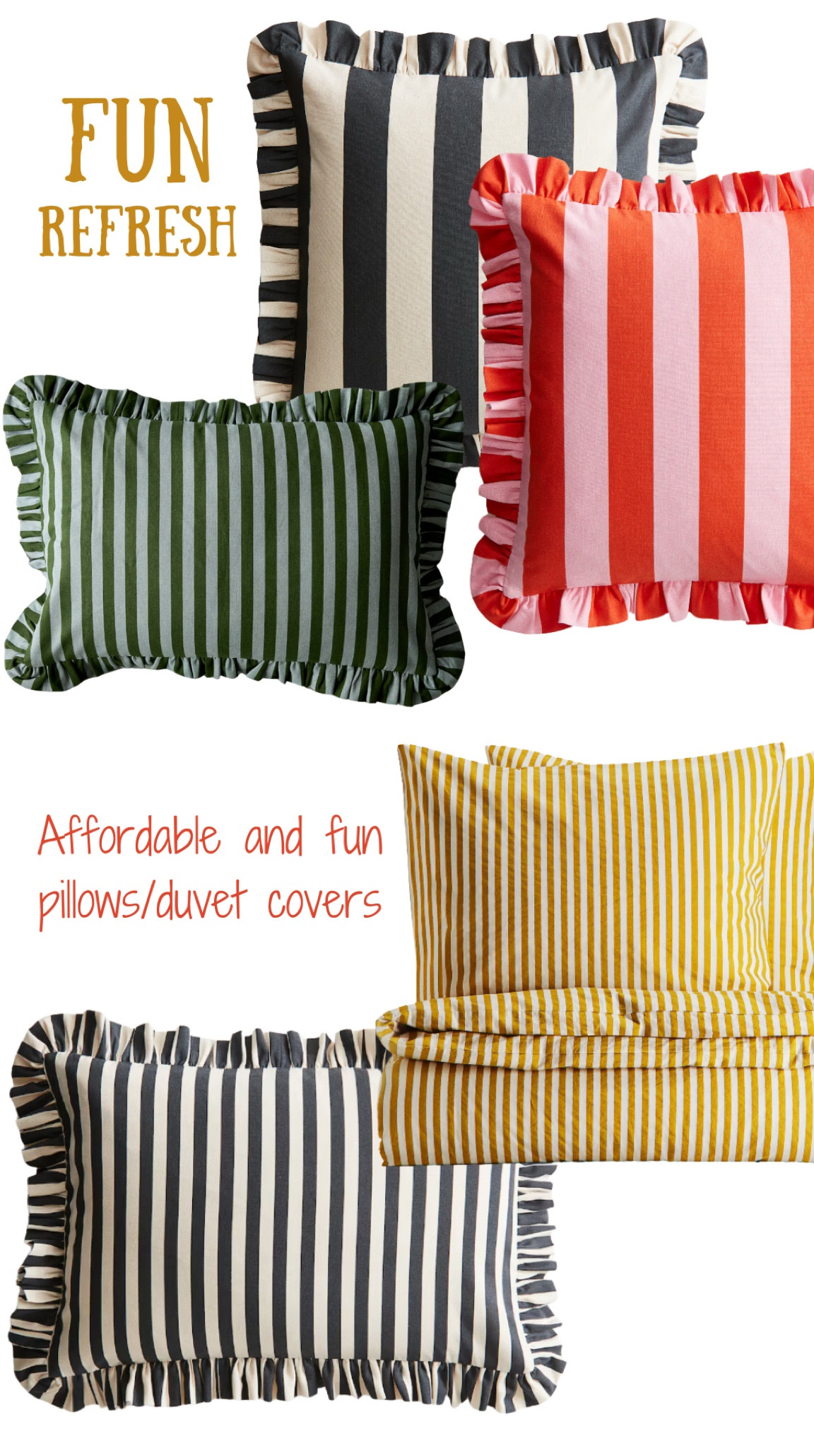 Love the classic feel of stripes! Also linking some gingham because they’re also classic and I own this duvet set in 2 colors. 