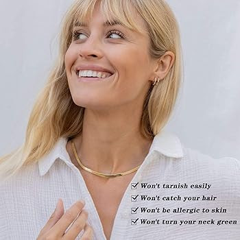 14K Gold Plated Dainty Choker Necklace for Women Girls | Snake Chain, Cuban Link, Paperclip, Ball... | Amazon (US)