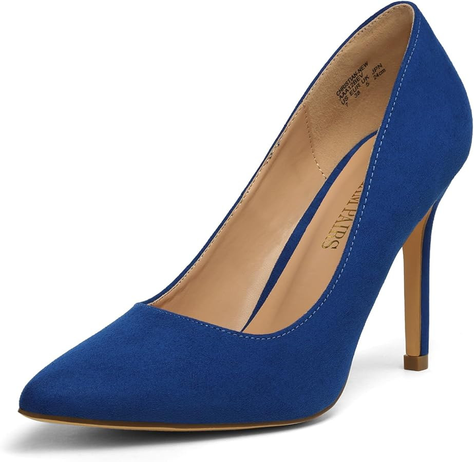 DREAM PAIRS Women's Closed Toe High Heels Dress Pointed Toe Wedding Pump Shoes | Amazon (US)