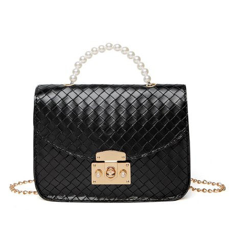 Women Mini Clutch Bag Snakeskin Crossbody Bag PU Leather Shoulder Bags Retro Chain Square Bag Pearl  | Walmart (US)