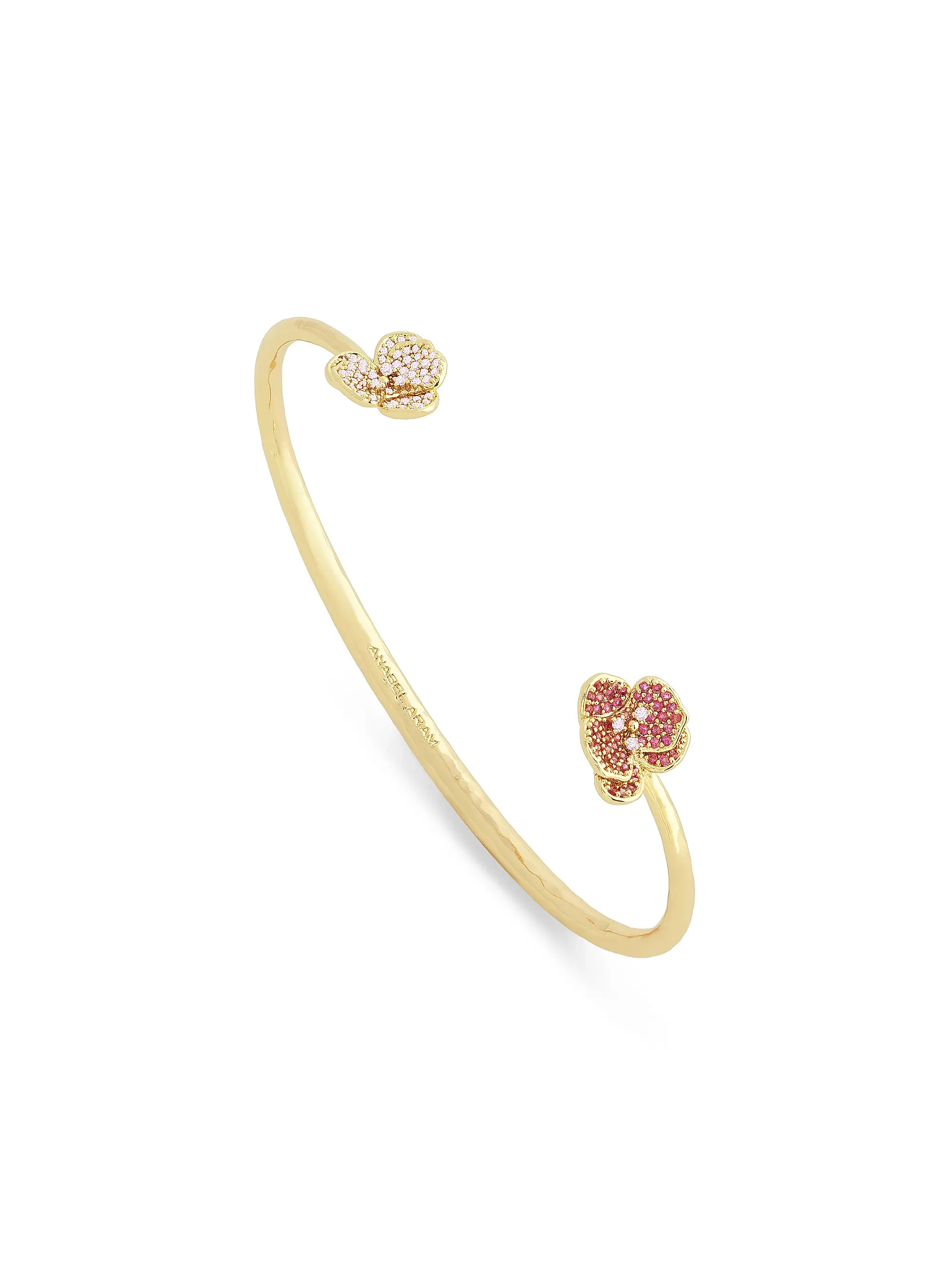 Shop Anabel Aram Orchid 18K-Gold-Plated &amp; Cubic Zirconia Bangle | Saks Fifth Avenue | Saks Fifth Avenue