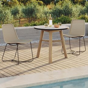 Lima Outdoor Bistro Table & Slope Dining Chairs Set | West Elm (US)