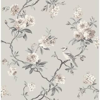 Chinoiserie Stone Floral Paper Peelable Roll Wallpaper (Covers 56.4 sq. ft.) | The Home Depot