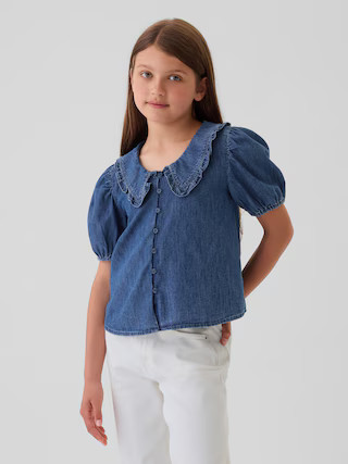 Kids Ruffle Collar Denim Shirt | Gap (US)