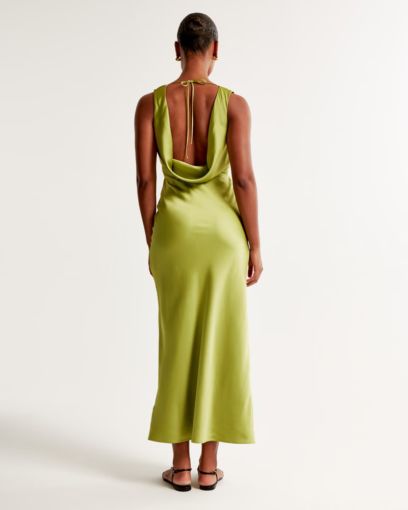 Women's Plunge Cowl Back Maxi Dress | Women's Dresses & Jumpsuits | Abercrombie.com | Abercrombie & Fitch (US)