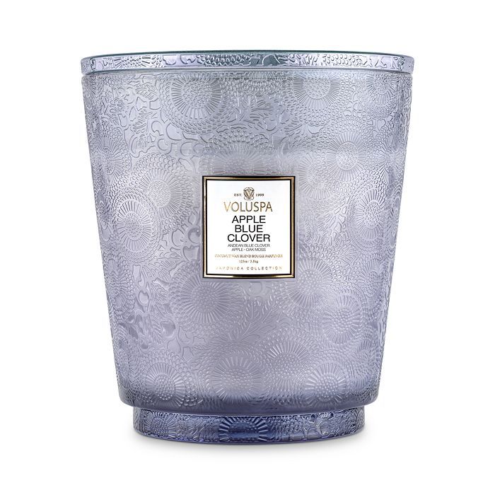 Apple Blue Clover Embossed Glass 5 Wick Hearth Candle 123 oz. | Bloomingdale's (US)