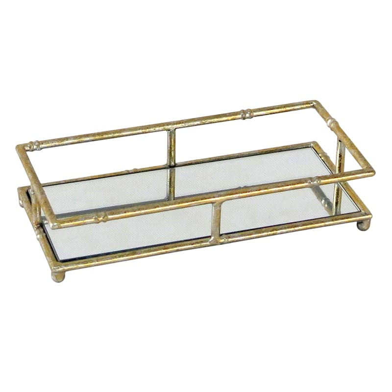Mirrored Bamboo Tray, 9x4 | At Home