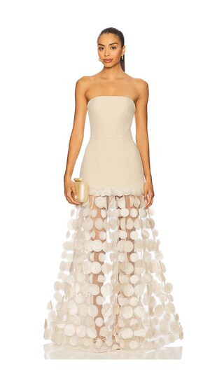 Harper Strapless Gown in Cream | Revolve Clothing (Global)