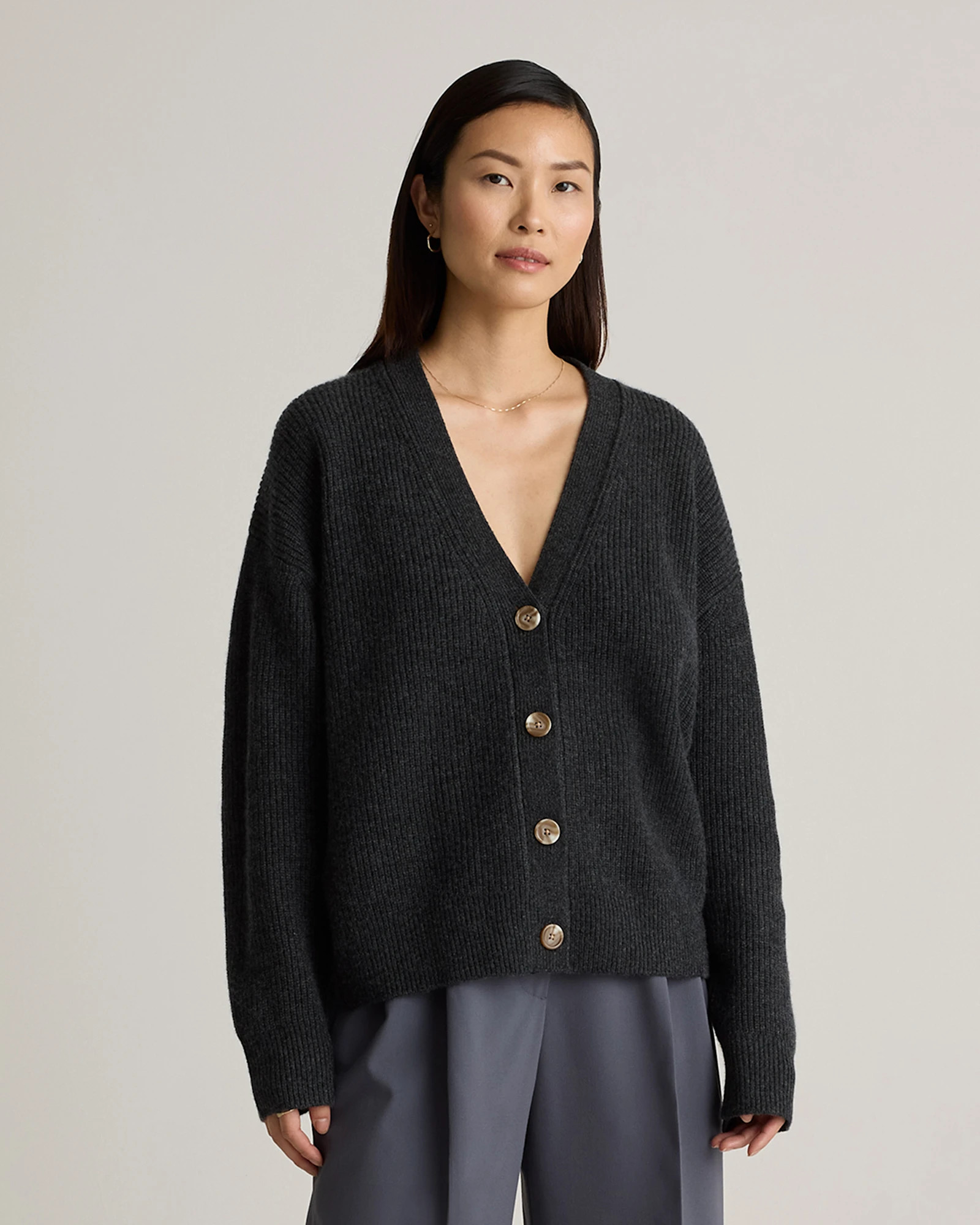 Mongolian Cashmere Fisherman Cropped Cardigan Sweater | Quince