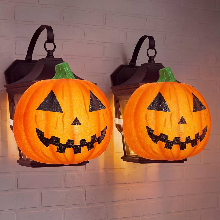 Aurelema 2 Pcs Halloween Porch Light Cover, Pumpkin | Amazon (US)