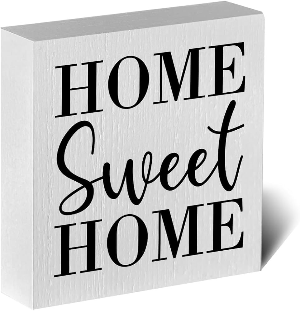 Home Sweet Home Artwork Wood Box Sign Rustic Farmhouse Style Wood Block Plaque 5 X 5 Inches Home ... | Amazon (US)