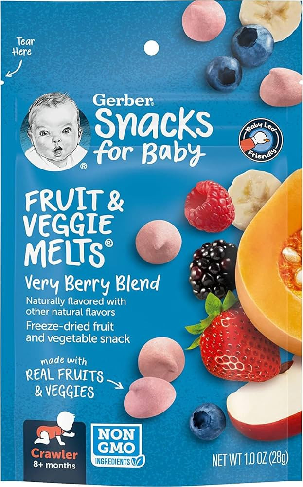 Gerber Snacks for Baby Fruit & Veggie Melts, Very Berry Blend, 1 Ounce (Pack of 7) | Amazon (US)