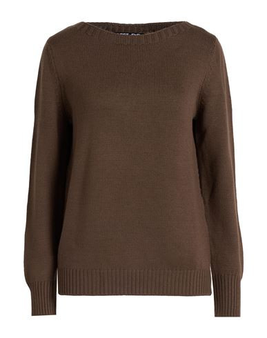 Left End Woman Sweater Chocolate brown Size 10 Pure virgin wool IWS | YOOX (US)