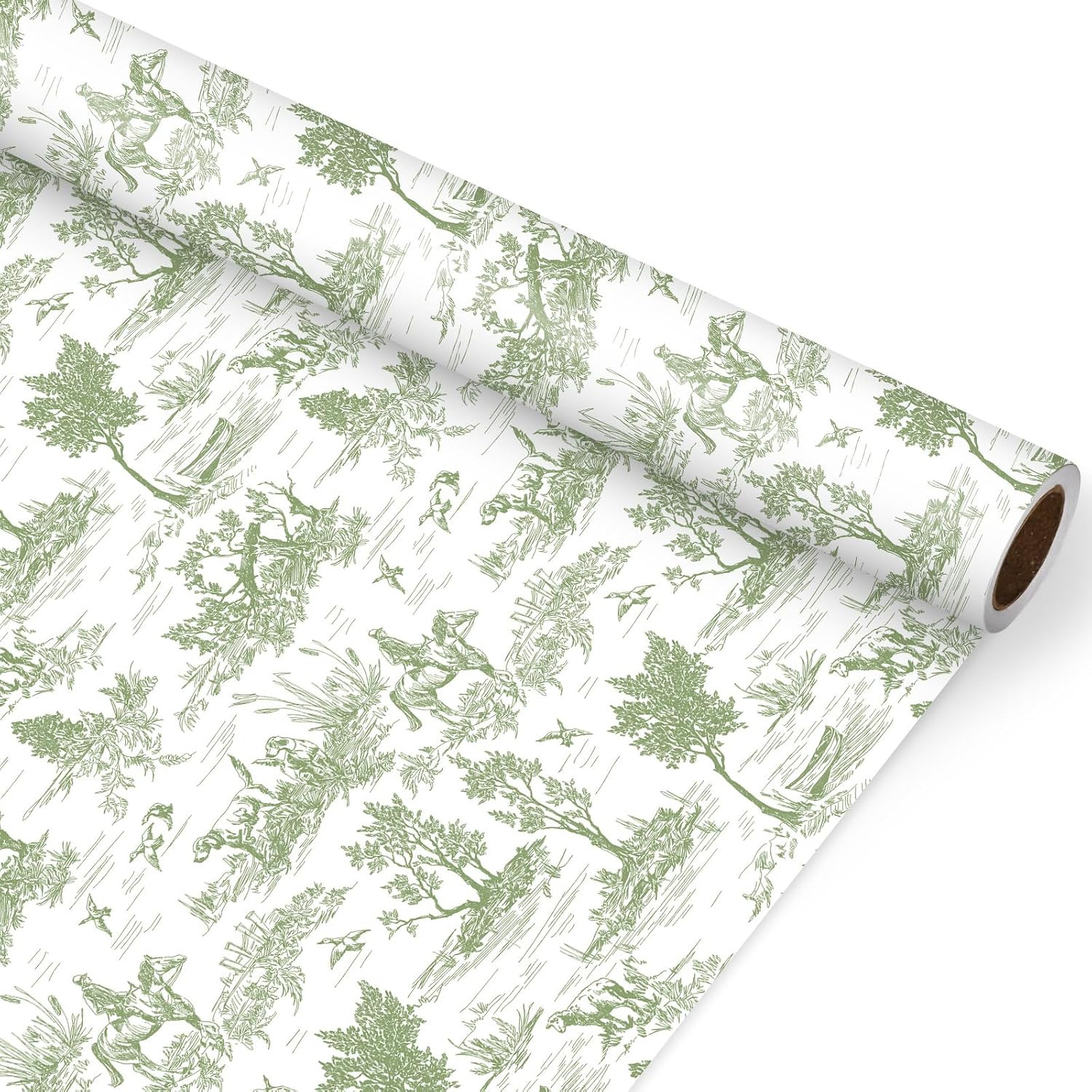 JarThenaAMCS Classic French Village Printed Wrapping Paper -Mini Roll- 17 In x 32.8 Ft White Green Rustic Rural Scenery Gift Wrap Paper for Birthday DIY Crafts Supplies | Amazon (US)