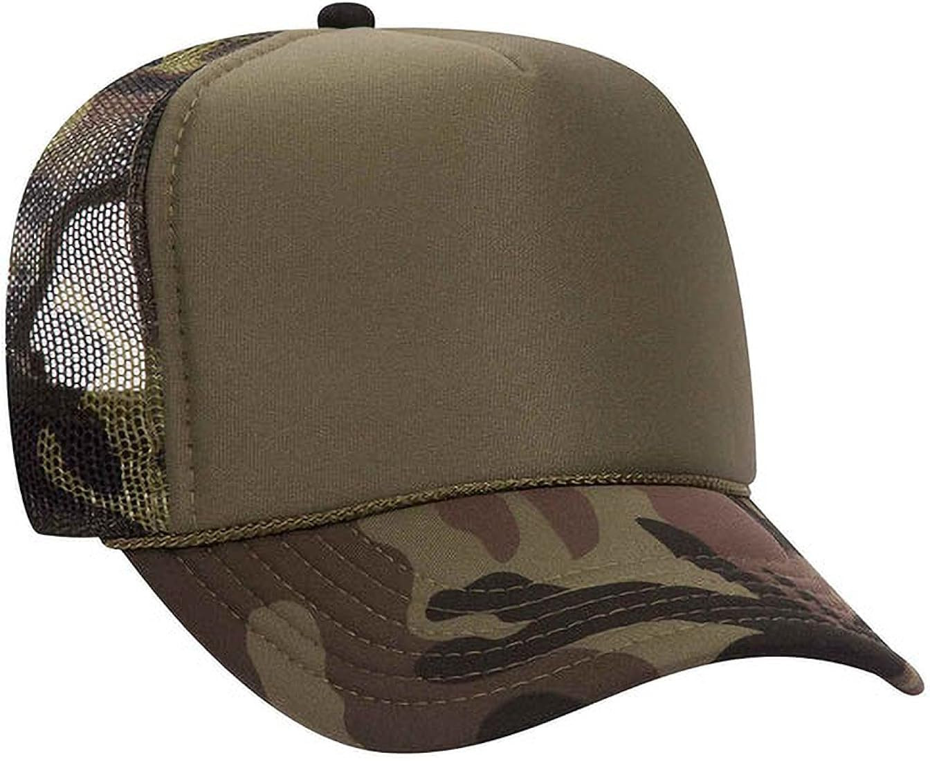 Polyester Foam Front 5 Panel High Crown Mesh Back Trucker Hat | Amazon (US)