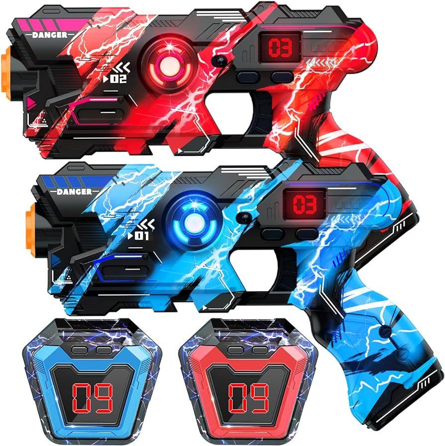 OSALON Laser Tag Guns Set of 2 with Digital LED Score Display Vest Multi-Functional Laser Tag Fun... | Amazon (US)