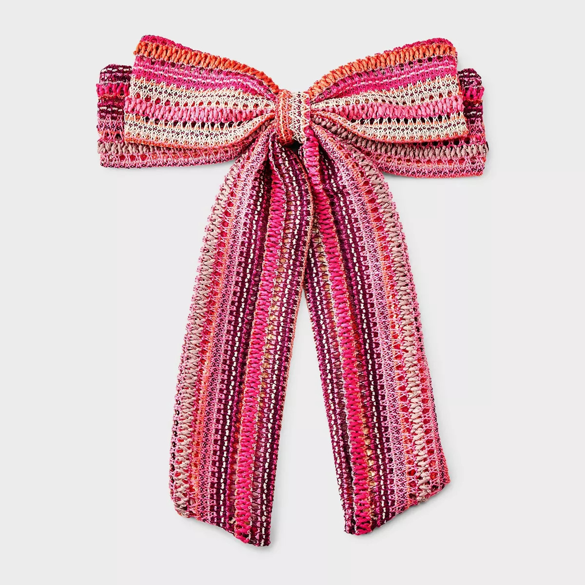 Girls' Scallop Striped Bow Barrette - Cat & Jack™ Red/White/Blue | Target