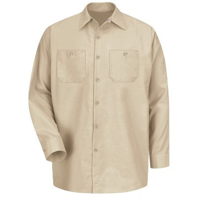 Red Kap Men's Long Sleeve Industrial Work Shirt, Light Tan - 2X Large | Target