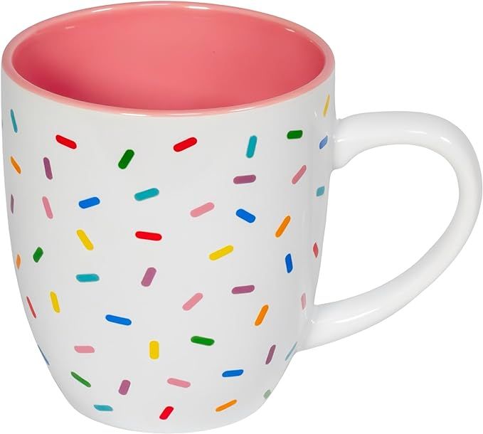 Yummy Sprinkles Mug | Pink Mug | Rainbow Sprinkles Coffee Mug | Birthday Cake Mug | Large, Fun, C... | Amazon (US)