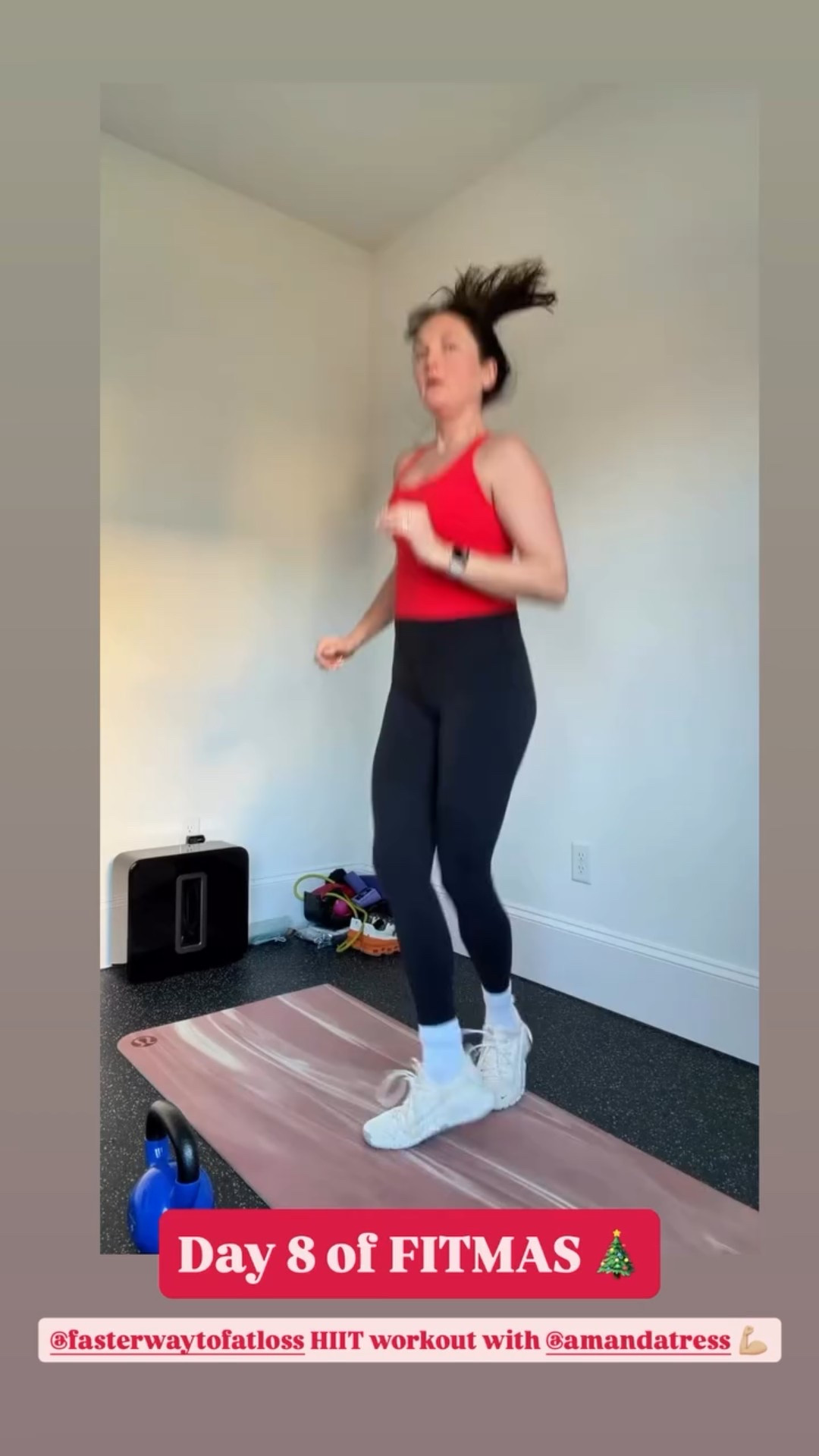 @fasterwaytofatloss HIIT workout with @amandatress 💪🏼 Day 8 of FITMAS 🎄