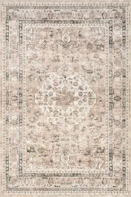 Taupe Keyara Washable Stain Resistant 8' x 10' Area Rug | Rugs USA