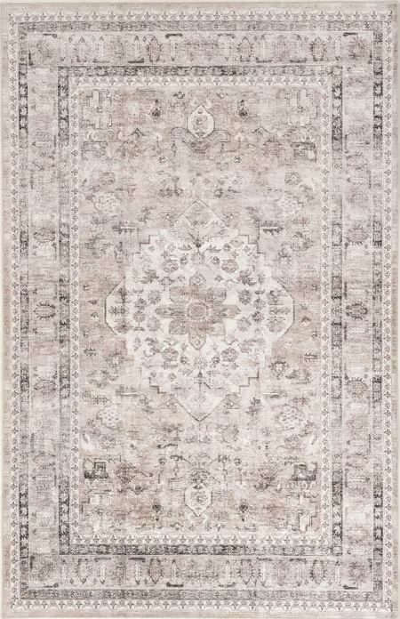 Taupe Keyara Washable Stain Resistant 3' x 5' Area Rug | Rugs USA