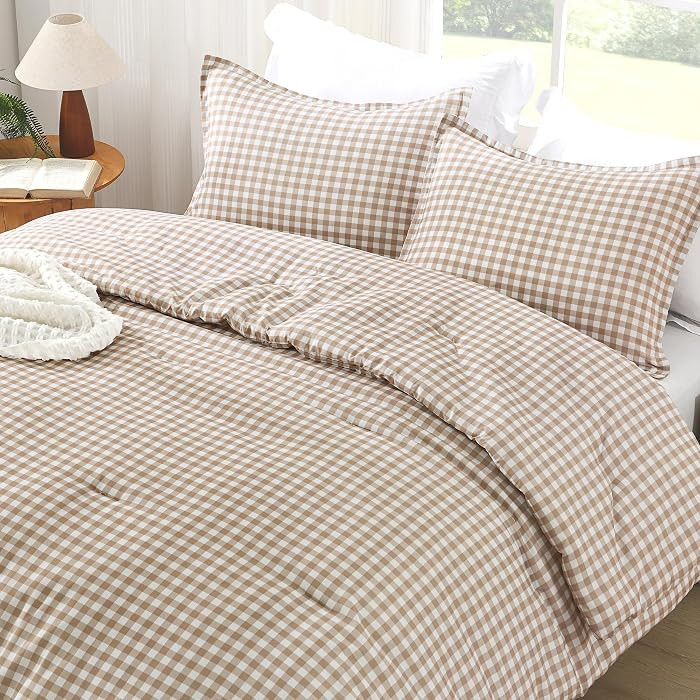 12 - Gingham - Tan | Amazon (US)