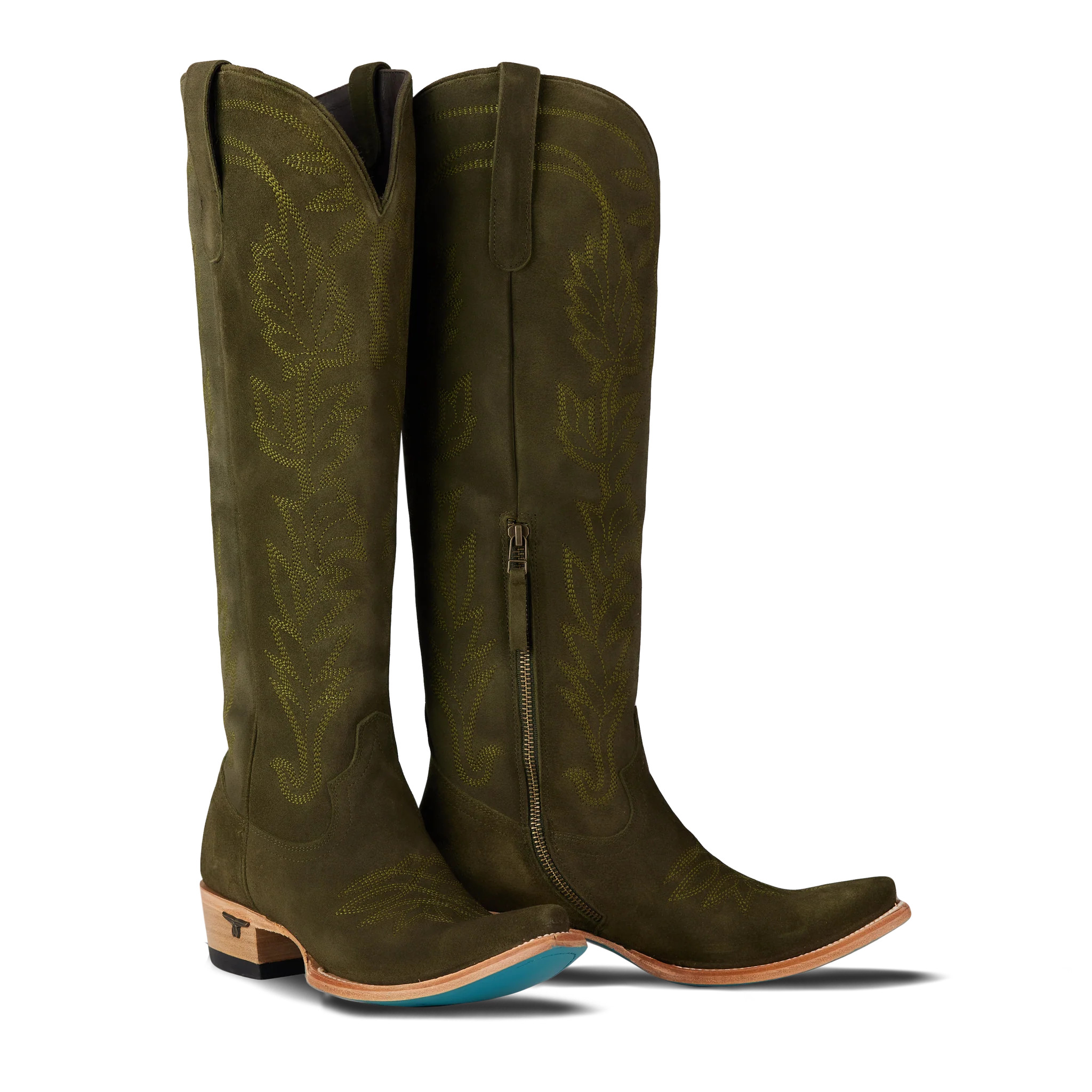 Sandaga Knee High - Olive Suede | Lane Boots