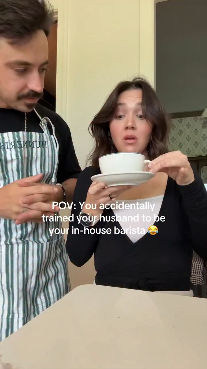 The at home espresso machine totallyyyyy worth it 🤭