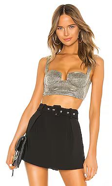 superdown Kida Cropped Bustier Top in Gold from Revolve.com | Revolve Clothing (Global)